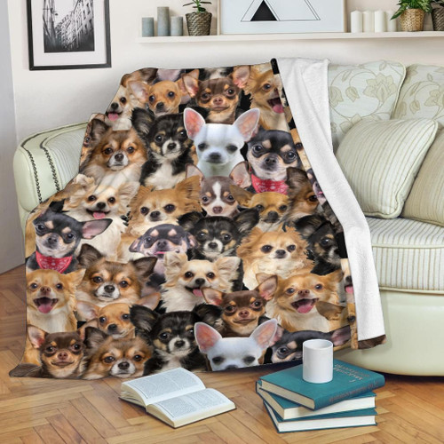 A Bunch Chihuahua Fleece Blanket