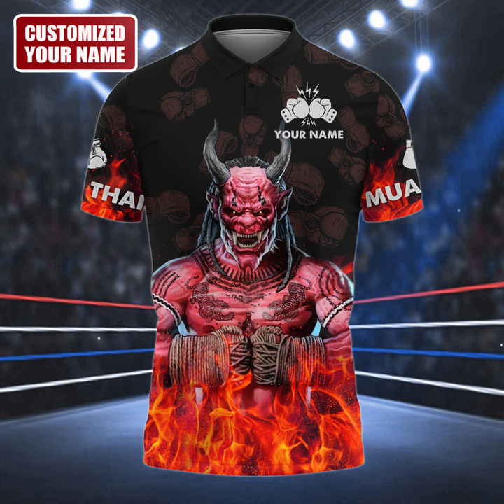 Personalized Name Demon Muay Thai All Over Printed Unisex Shirt