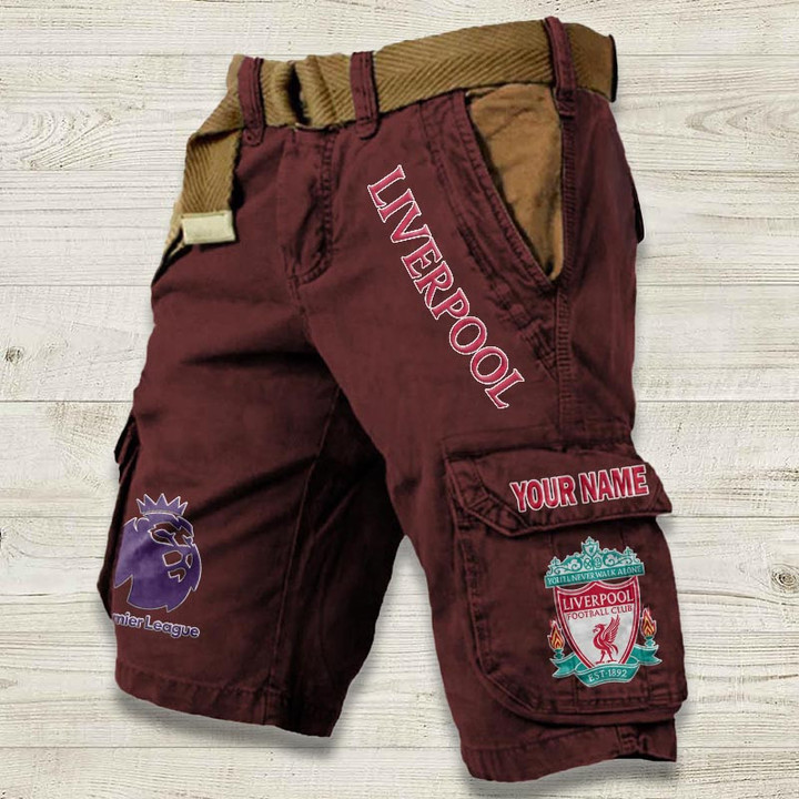 Liverpool F.C Pocket Print Cargo Shorts GH945D