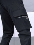 Men Zip Flap Pocket Drawstring Pants