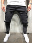 New Arrival Men Jeans With Cargo Pockets Slim Supper Skinny