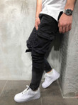 New Arrival Men Jeans With Cargo Pockets Slim Supper Skinny