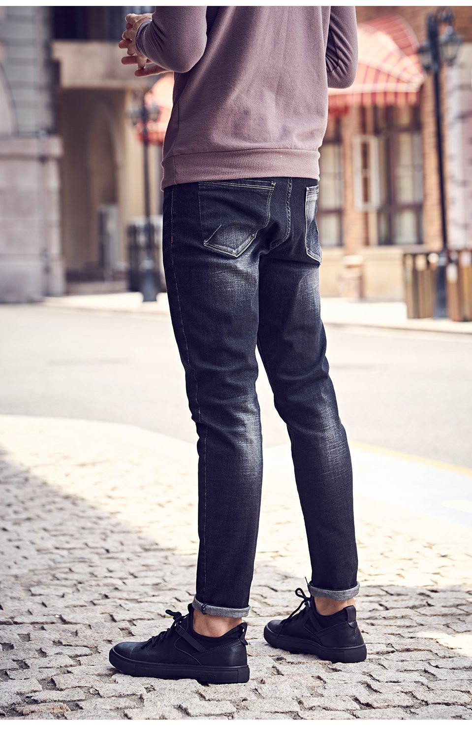 Men jeans simple fashion slim fit casual jeans