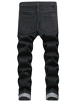 Men Plaid And Star Print Zipper Fly Jeans
