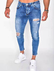 Men Ripped Washed Crop Skinny Jeans
