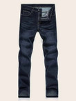 Men Button Fly Solid Jeans
