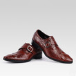 Men Dress Shoes Classic Buckle Leather Fashion Crocodile Pattern Oxford Shoes