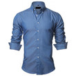 Men's Fashion Slim Fit Long sleeve Cotton Denim Shirt