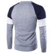 Men Sweater Slim Knitwear Casual O-neck Patchwork Fashion Sweater