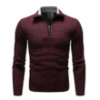 New Autumn Winter Men Sweater Solid Slim Fit Pullovers Casual Thick Fleece Turtleneck