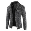 Autumn Winter Men Sweater Casual Solid Knitted Fashion Stand Collar Warm Thick Sweater