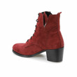 Women Maroon Lace Up Leather Ankle Boots