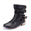 Women Ankle Boots High Quality Leather Buckle Strap Fashion Style