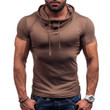 New Design Men Fashion Hooded Short Sleeve T-Shirt