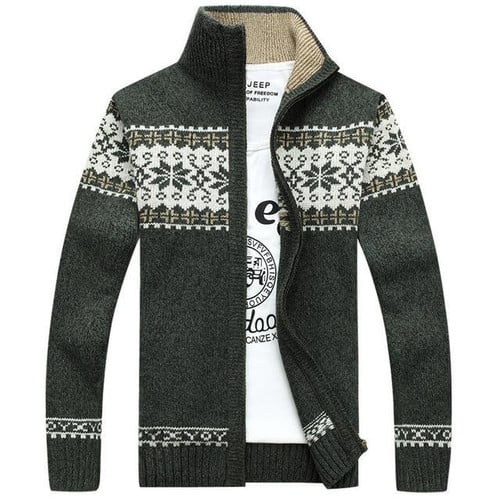 New Arrival Men Casual Sweater Fashion Striped Windbreaker Winter Warm Cardigan