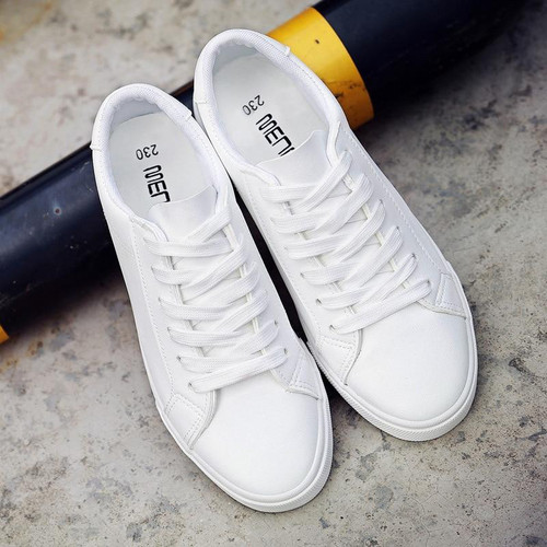 New arrival women fashion lace-up Leather sneakers