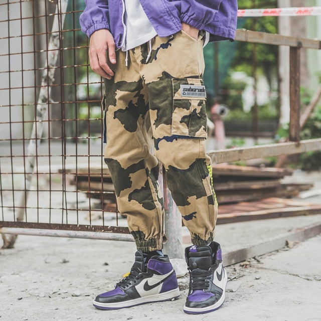 Men Military Camouflage Fashion Hipster Cargo Jogger Pants