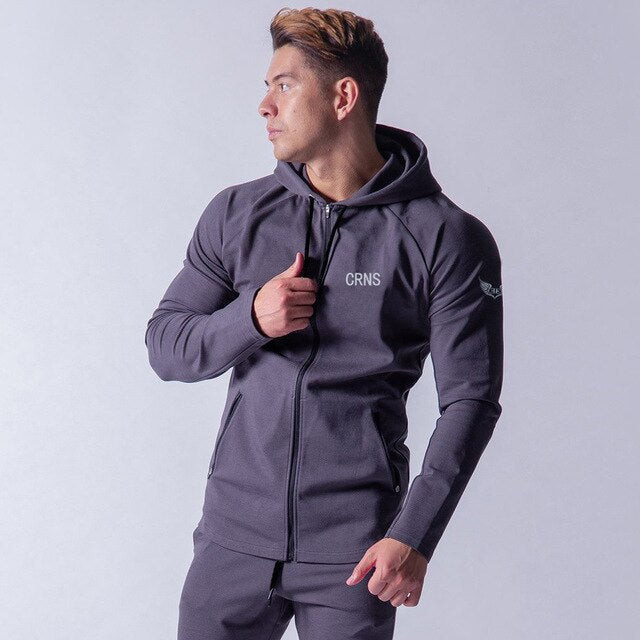 Men Hoodie and Pants Set Casual Gym Fitness Tracksuit