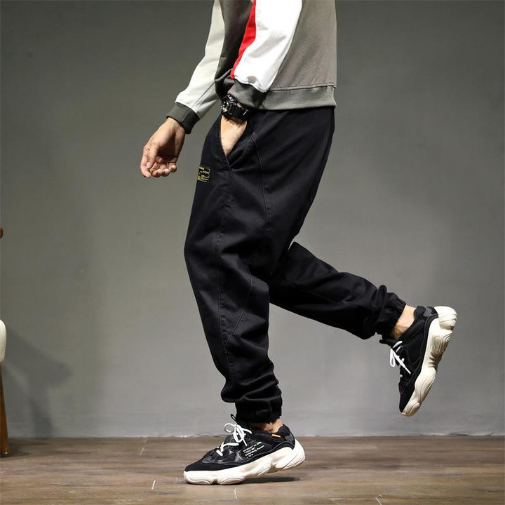 High Street Fashion Men Jogger Jeans Loose Fit Cargo Harem Hip Hop Jeans