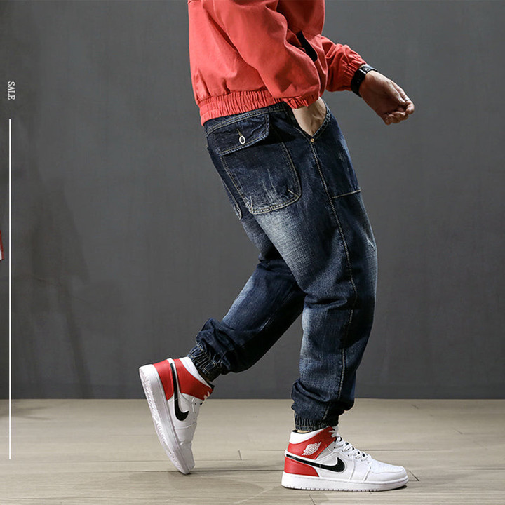 Men Fashion Design Streetwear Hip Hop Jogger Jeans