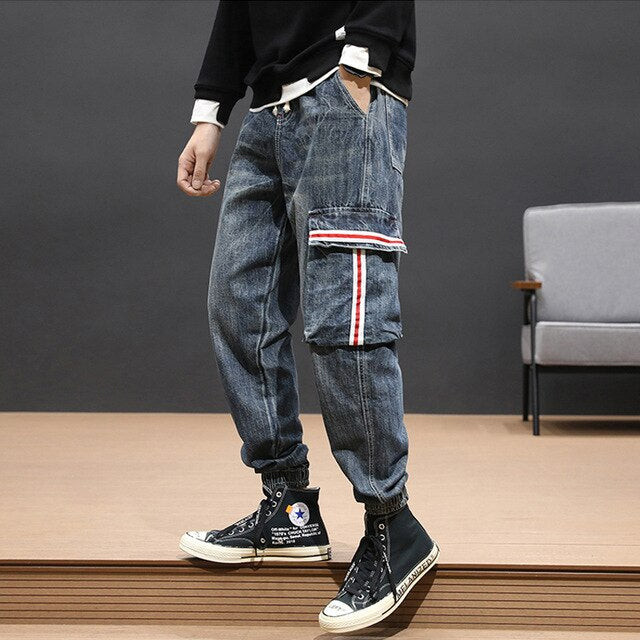 Cool Fashion Men Hip Hop Streetwear Jogger Jeans