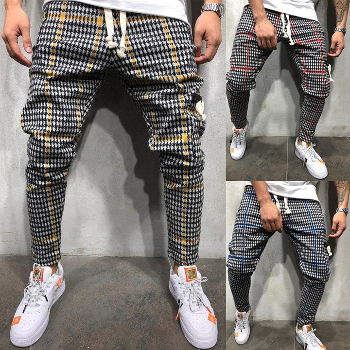 Men's Casual Line Long Pant Sport Straight Hip Hop Slim Fit Jeans