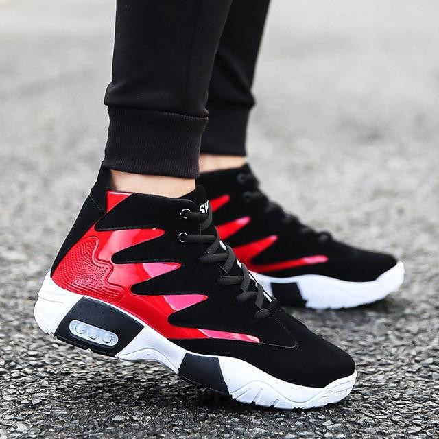 Hot selling color matching men fashion high-rise leisure sneakers