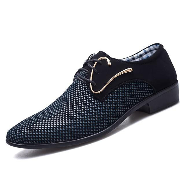 Men Dress Shoes Pointed Toe Lace Up Fashion Formal Shoes