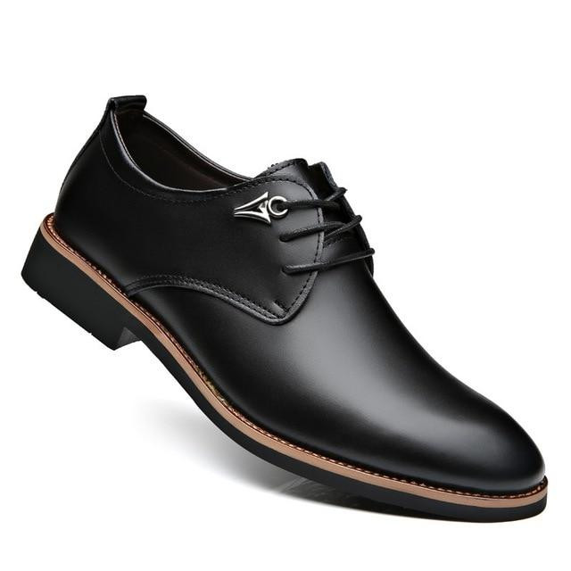 Luxury Brand Men Leather Pointy Dress Shoes