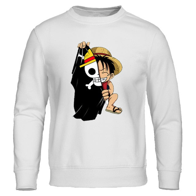 Anime One Piece Men Casual Outerwear Funny Luffy Sweatshirt
