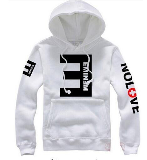 Men's Fleece Hoodies Eminem Printed Thicken Sportswear Fashion Hoodies