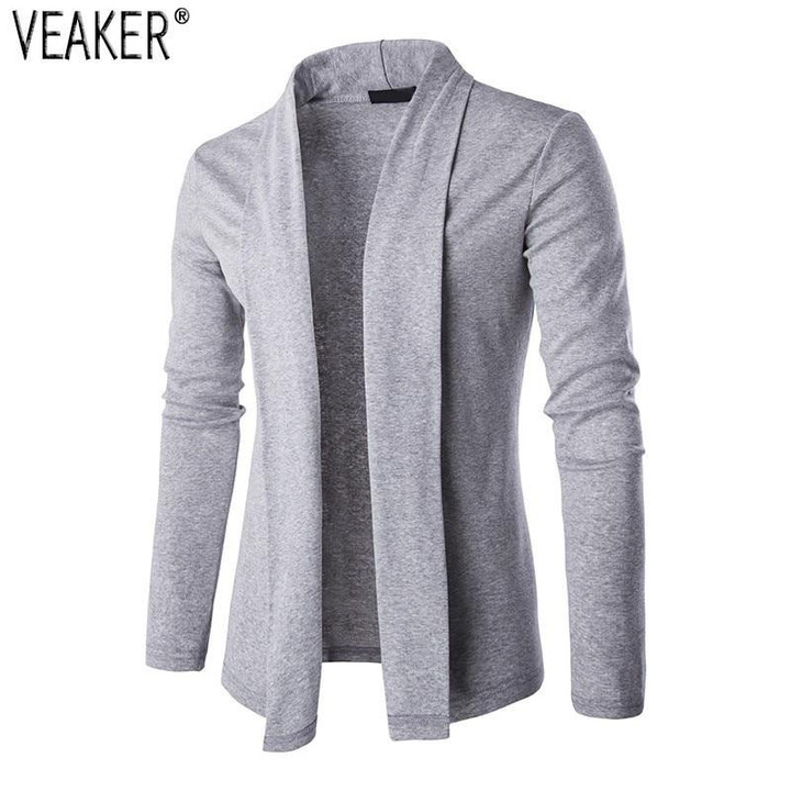 Men Sweater Slim Fit Long Sleeve Fashion Knitted Cardigan