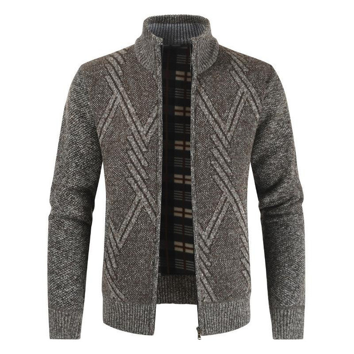 Autumn Winter Men Sweater Casual Stand Collar Thick Cardigan Fashion Design