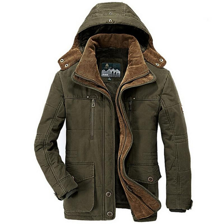 Men Winter Jacket Thicken Warm Cotton-Padded Windbreaker Parka
