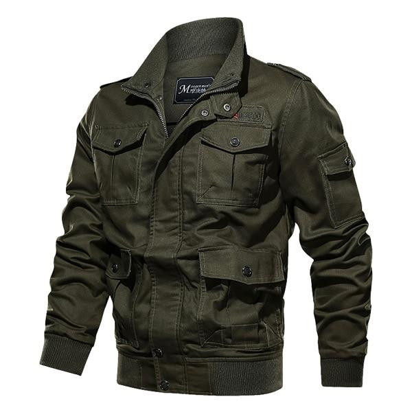 Men Jacket Top Quality Cotton Military Style Multi Pocket  Bomber Jacket