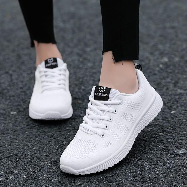 Best Seller Women Fashion Lace-Up Mesh Breathable Sneakers