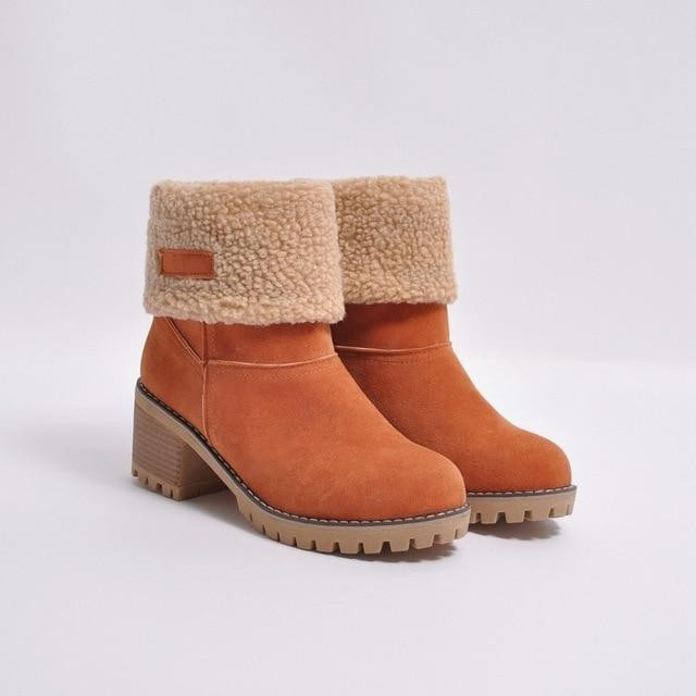 Best Seller Women Winter Boots New Fashion Flock Warm Slip On Ankle Boots