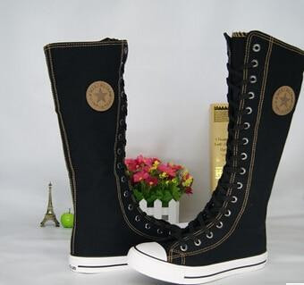 Women Knee Boots Fashion Gothic Punk Side Zipper High Boots