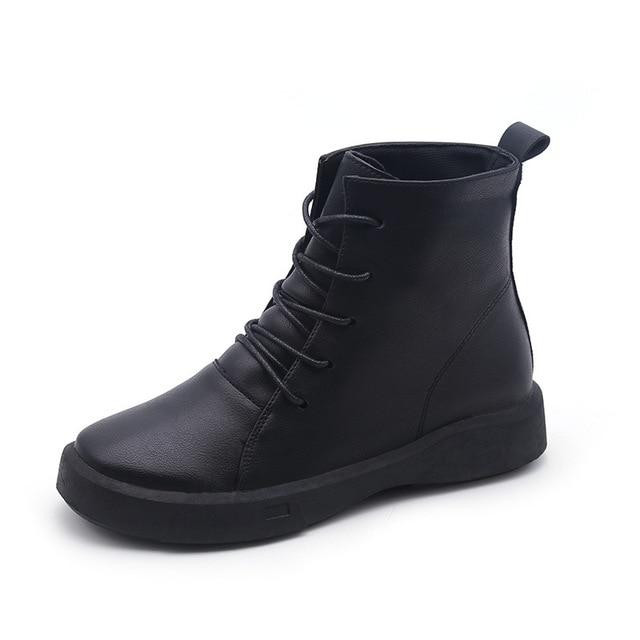 Women Ankle Boots Handmade Leather Italian Designer Fashion Lace Up Boots