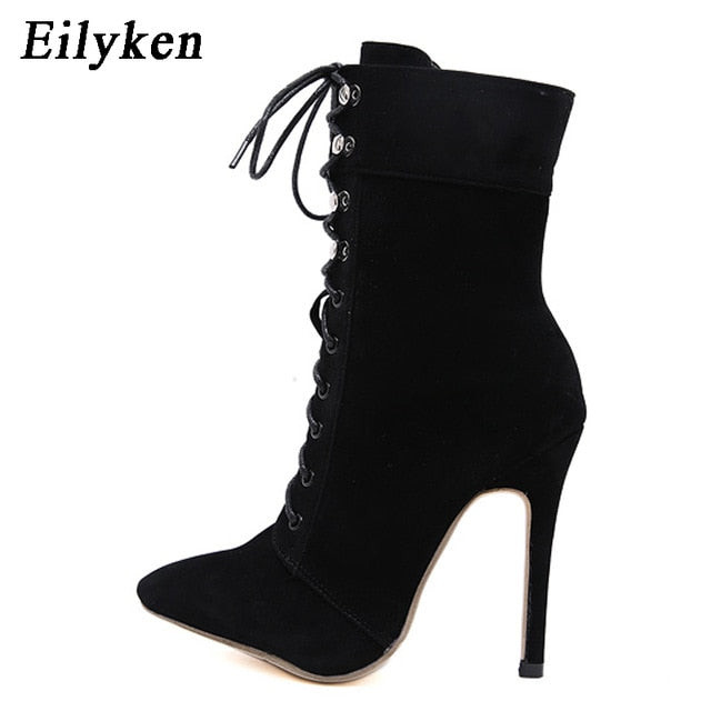 Women Fashion Pointed Toe Sexy Thin High Heels Boots