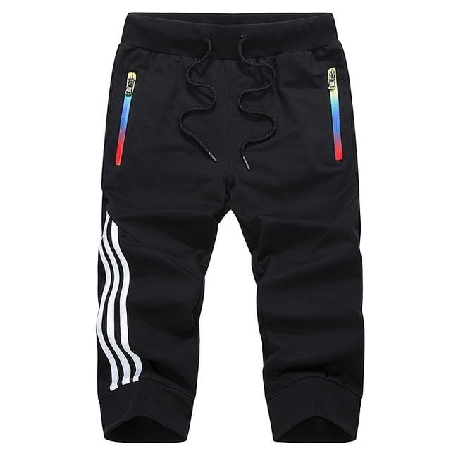 Men Striped Breathable Jogger Casual Shorts