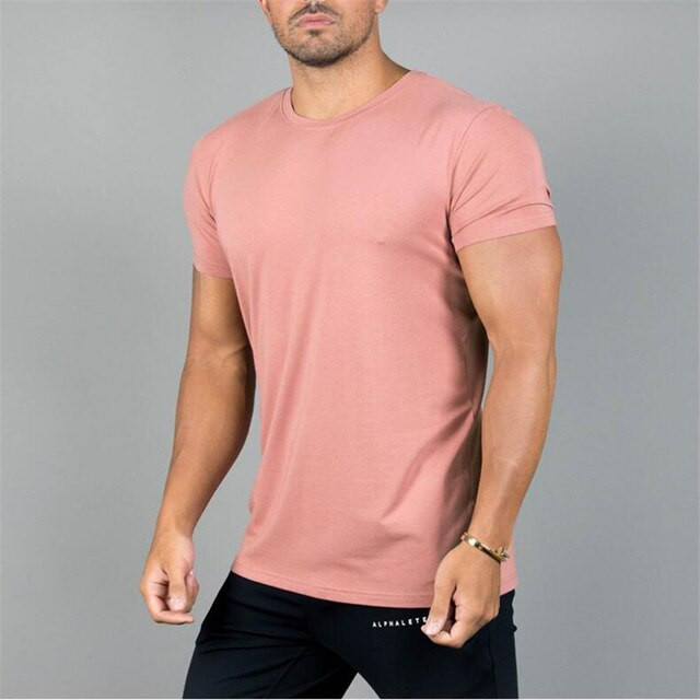 Men Fashion Gyms Short Sleeve T-Shirt