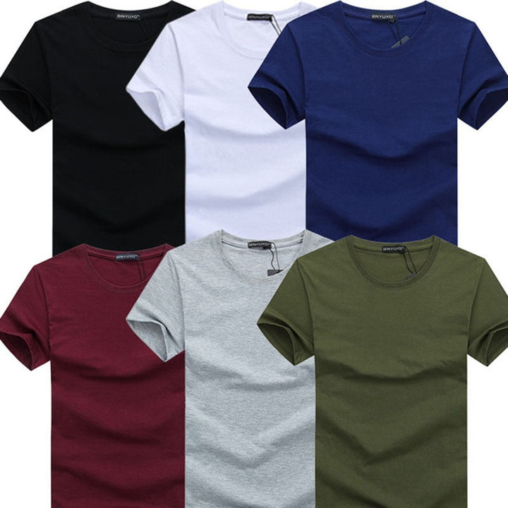 6 Pieces Men Fashion Slim Short Sleeve Casual T-Shirt