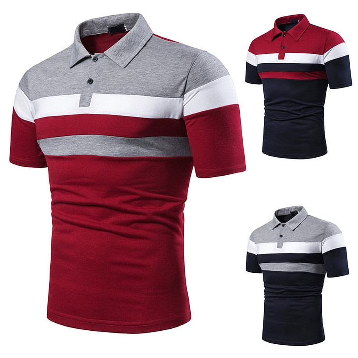 Best Selling Men Striped Slim Fit Polo Shirt