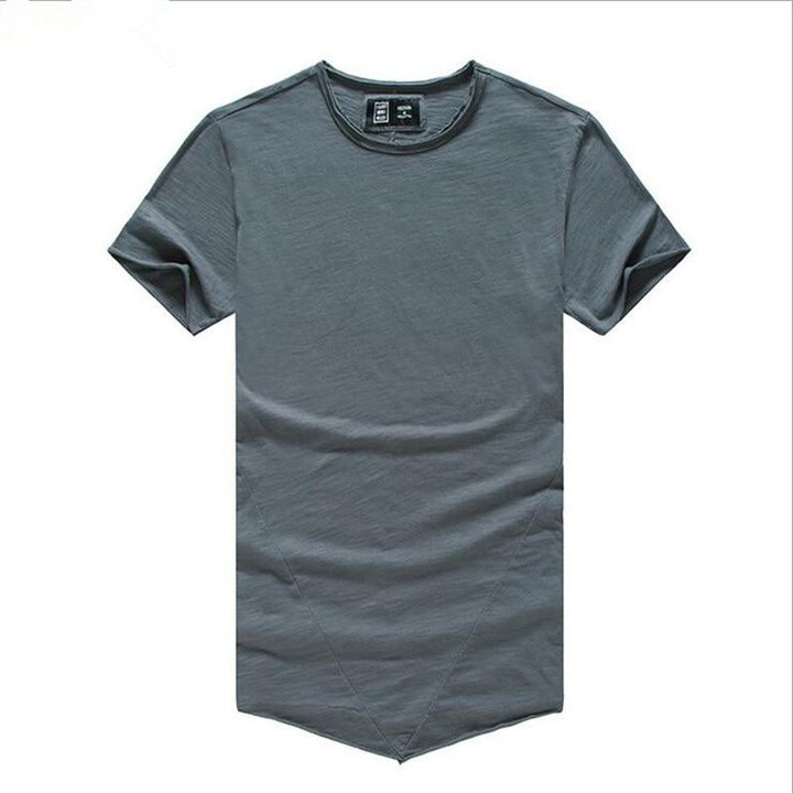 Brand Designer Men Fashion Solid Color O-neck T-shirt