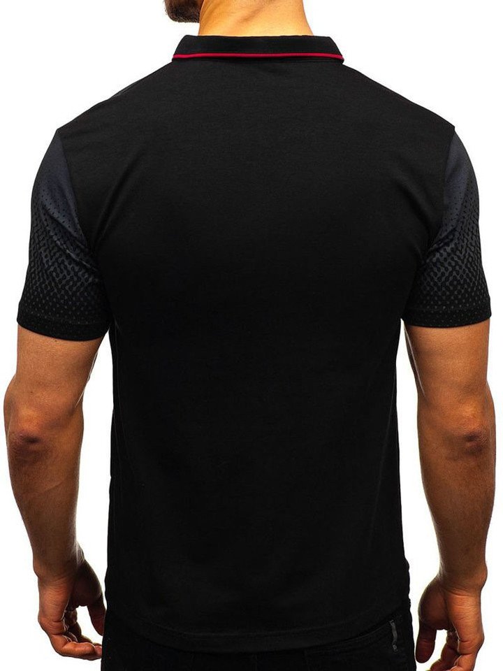 Brand design men short sleeve 3D print cotton polo shirt