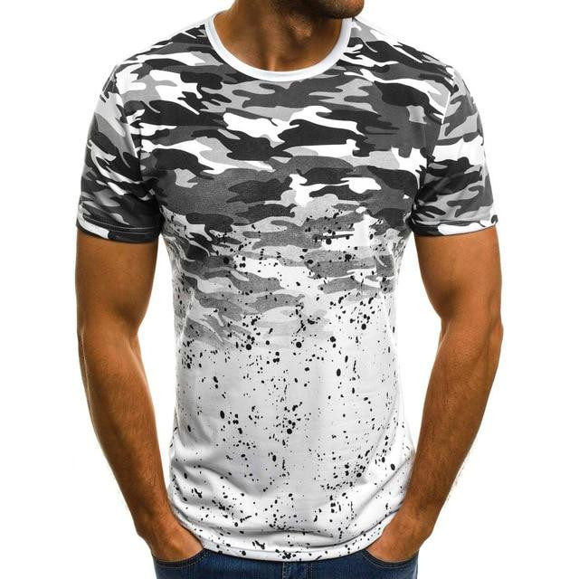Camouflage Printed Men Fashion Streetwear Casual Tshirt