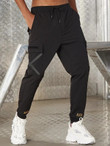 Men Letter Embroidery Flap Pocket Knotted Front Pants