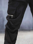 Men Zip Side Flap Pocket Pants