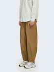 Men Tie Waist Solid Carrot Pants Without Chain